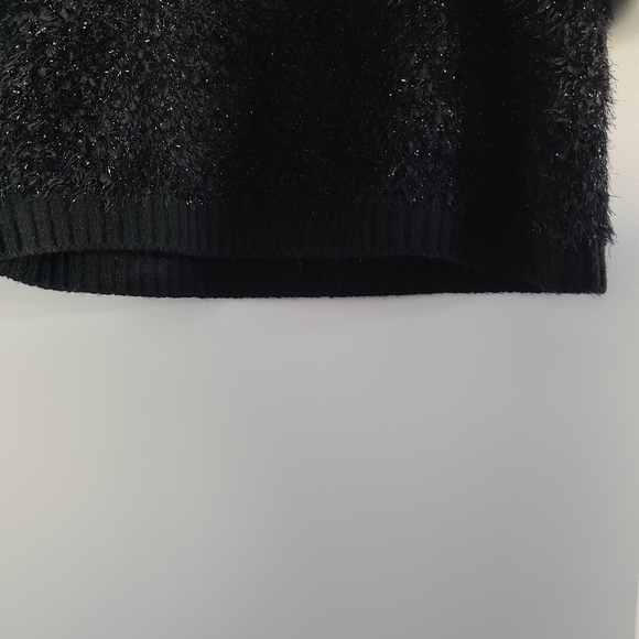Black Fuzzy Women's Glitter Detail Sweater (Pieces) - Picture 7 of 8
